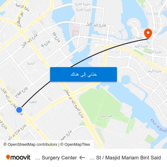 Sultan Bin Zayed St / Masjid Mariam Bint Said to Burjeel Day Surgery Center map