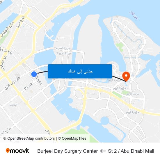 St 2 / Abu Dhabi Mall to Burjeel Day Surgery Center map