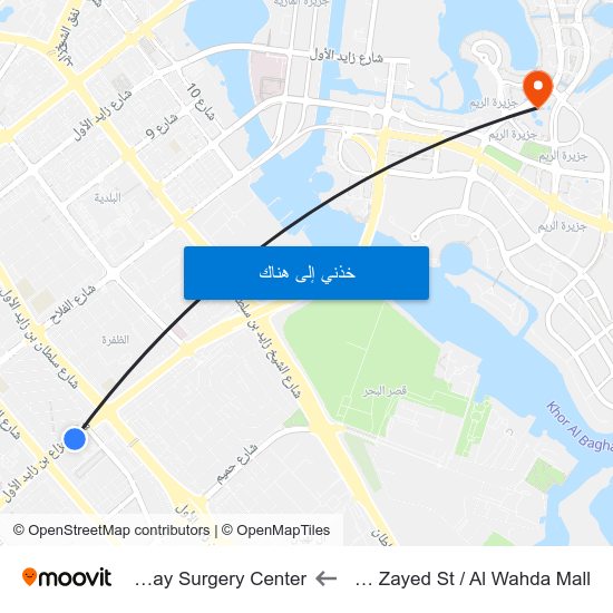 Hazaa Bin Zayed St / Al Wahda Mall to Burjeel Day Surgery Center map