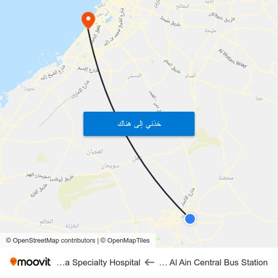 Service Rd  / Al Ain Central Bus Station to Bella Roma Specialty Hospital map