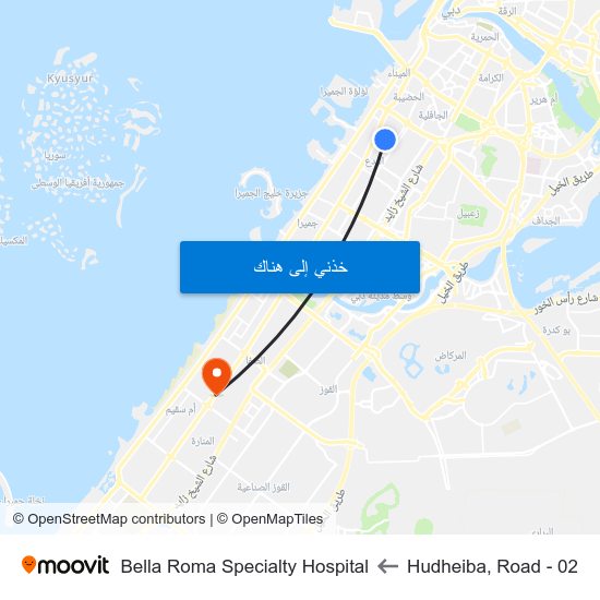 Hudheiba, Road - 02 to Bella Roma Specialty Hospital map