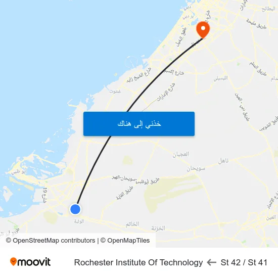 St 42 / St 41 to Rochester Institute Of Technology map