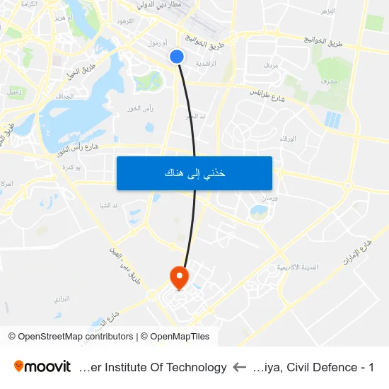 Rashidiya, Civil Defence - 1 to Rochester Institute Of Technology map