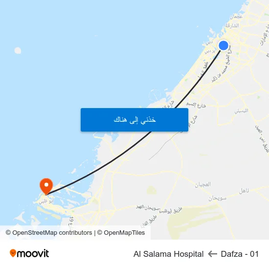 Dafza - 01 to Al Salama Hospital map