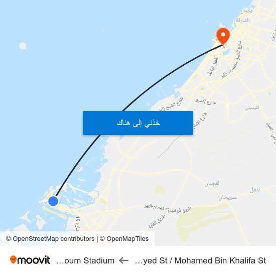 Sultan Bin Zayed St / Mohamed Bin Khalifa St to Al Maktoum Stadium map