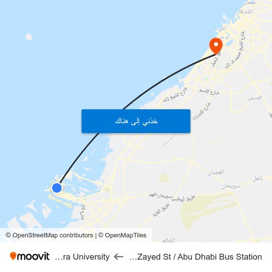 Hazaa Bin Zayed St /  Abu Dhabi Bus Station to Jumeira University map