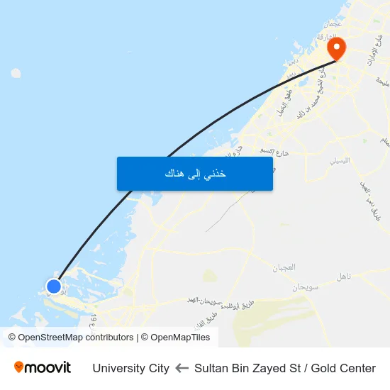 Sultan Bin Zayed St / Gold Center to University City map