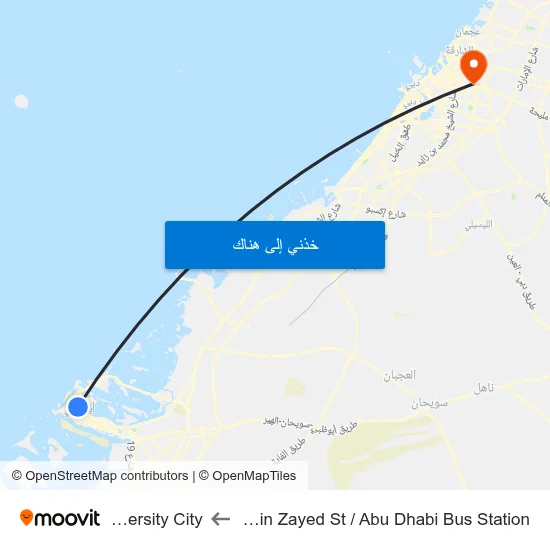 Hazaa Bin Zayed St /  Abu Dhabi Bus Station to University City map