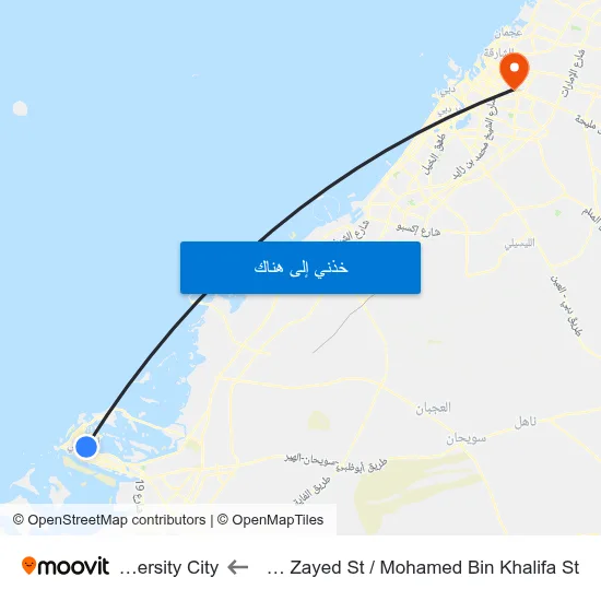 Sultan Bin Zayed St / Mohamed Bin Khalifa St to University City map