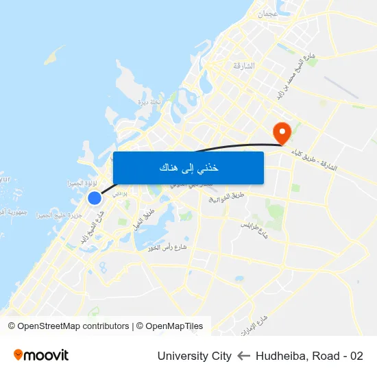 Hudheiba, Road - 02 to University City map