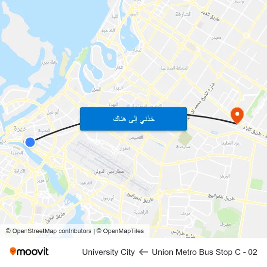 Union Metro Bus Stop C - 02 to University City map