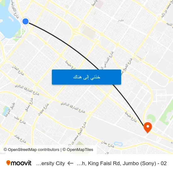 Sharjah, King Faisl Rd, Jumbo (Sony) - 02 to University City map