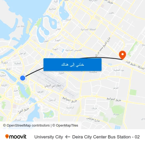 Deira City Center Bus Station - 02 to University City map