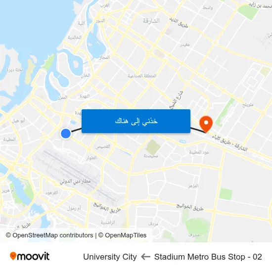 Stadium Metro Bus Stop - 02 to University City map