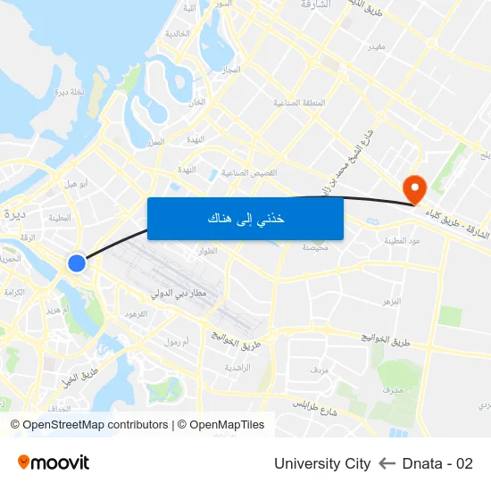 Dnata - 02 to University City map
