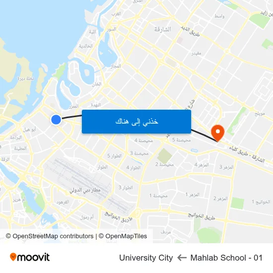Mahlab School - 01 to University City map