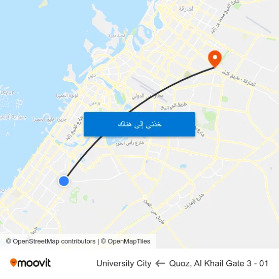 Quoz, Al Khail Gate 3 - 01 to University City map