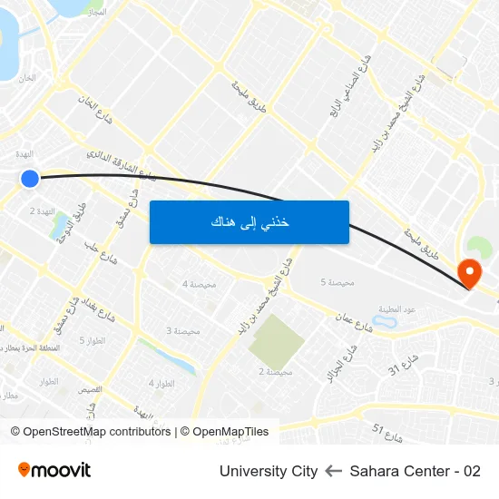 Sahara Center - 02 to University City map
