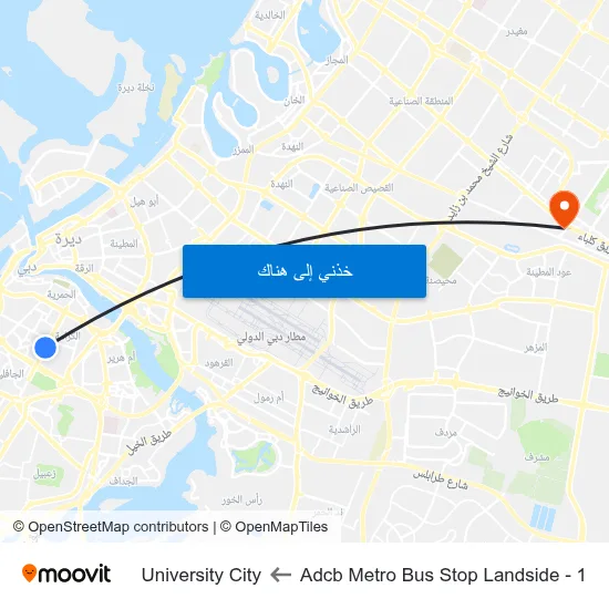 Adcb Metro Bus Stop Landside - 1 to University City map