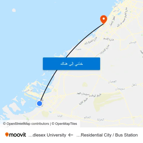 Icad Residential City / Bus Station to Middlesex University map