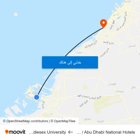 St 5 / Abu Dhabi National Hotels to Middlesex University map