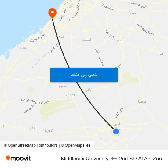 2nd St  / Al Ain Zoo to Middlesex University map