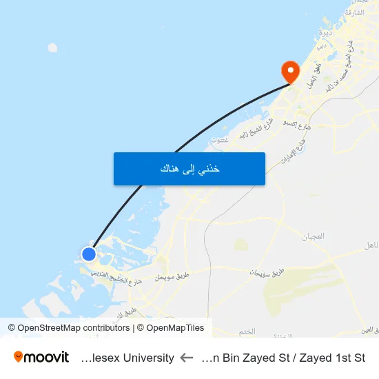 Sultan Bin Zayed St / Zayed 1st St to Middlesex University map