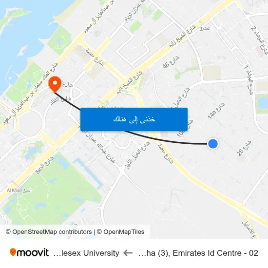 Al Barsha (3),  Emirates Id Centre - 02 to Middlesex University map