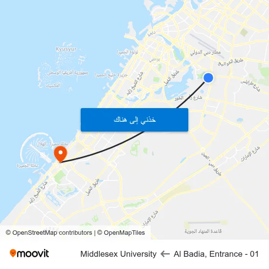 Al Badia, Entrance - 01 to Middlesex University map