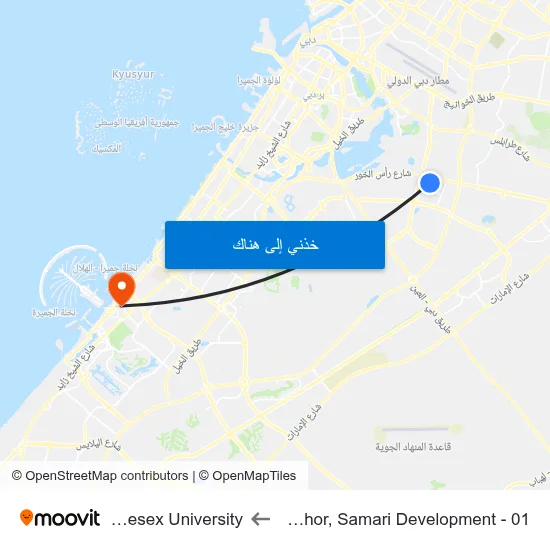 Ras Al Khor, Samari Development - 01 to Middlesex University map