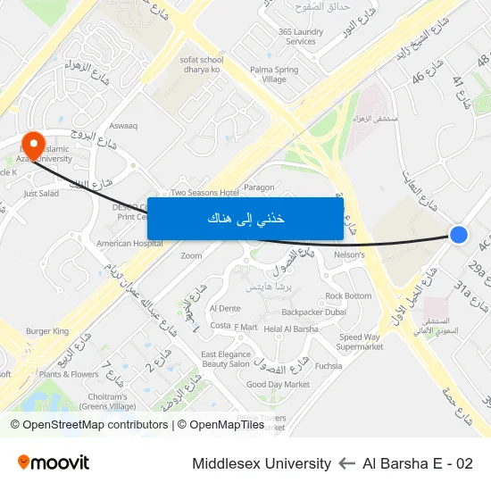 Al Barsha E - 02 to Middlesex University map