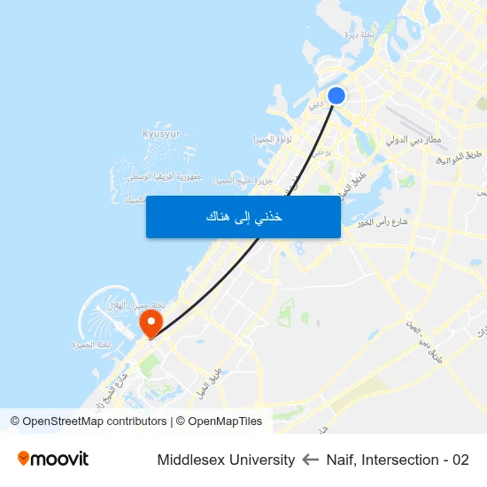 Naif, Intersection - 02 to Middlesex University map