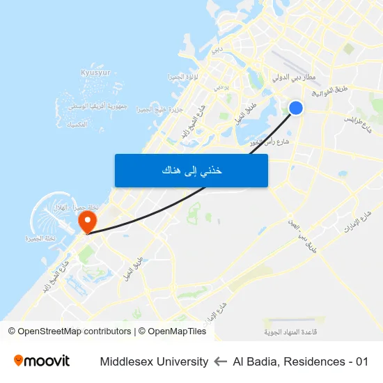 Al Badia, Residences - 01 to Middlesex University map
