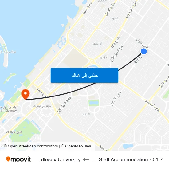 7 Up Staff Accommodation - 01 to Middlesex University map