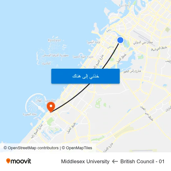 British Council - 01 to Middlesex University map