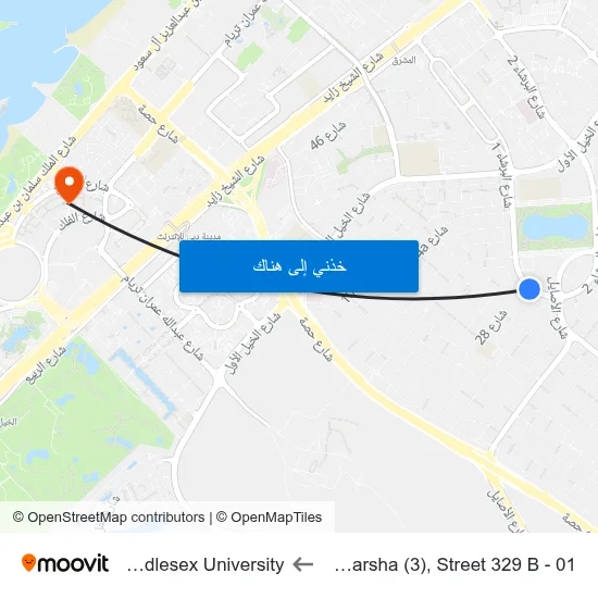 Al Barsha (3), Street 329 B - 01 to Middlesex University map