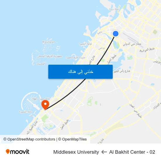 Al Bakhit Center - 02 to Middlesex University map