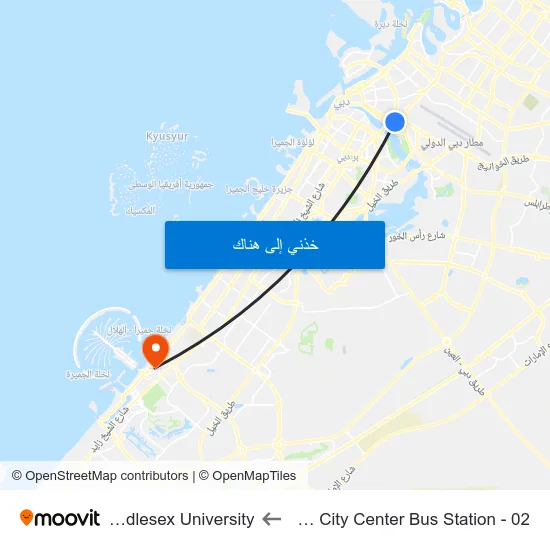 Deira City Center Bus Station - 02 to Middlesex University map