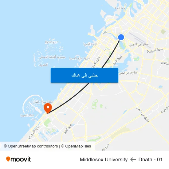 Dnata - 01 to Middlesex University map