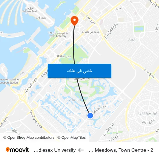 The Meadows, Town Centre - 2 to Middlesex University map