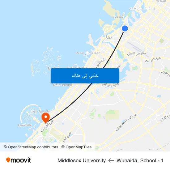 Wuhaida, School - 1 to Middlesex University map