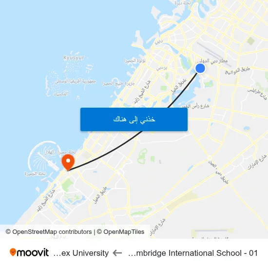 Al Garhood, Cambridge International School - 01 to Middlesex University map