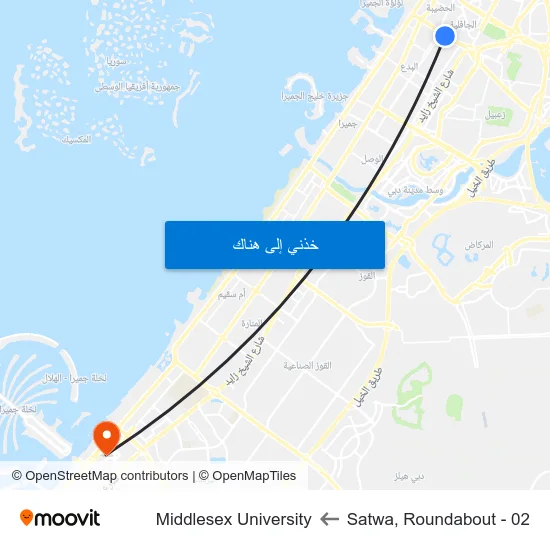 Satwa, Roundabout - 02 to Middlesex University map