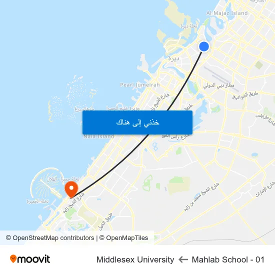 Mahlab School - 01 to Middlesex University map