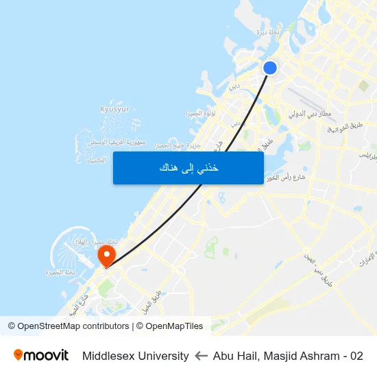 Abu Hail, Masjid Ashram - 02 to Middlesex University map