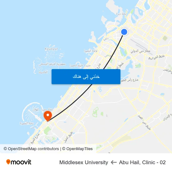 Abu Hail, Clinic - 02 to Middlesex University map