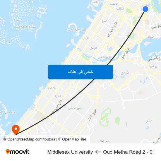 Oud Metha Road 2 - 01 to Middlesex University map