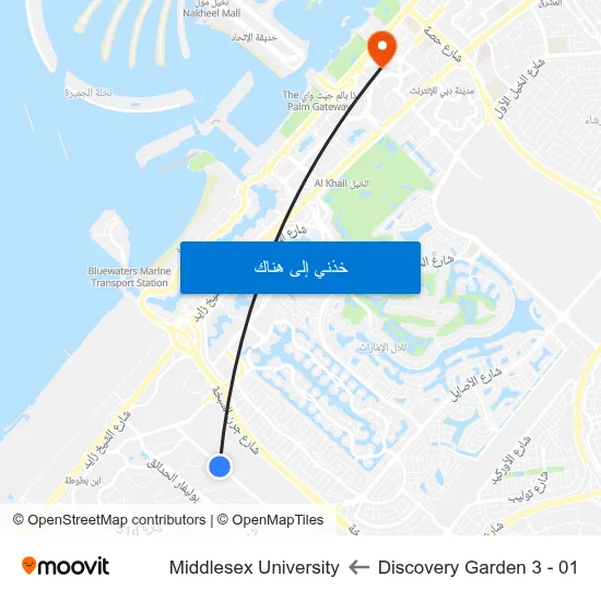 Discovery Garden 3 - 01 to Middlesex University map