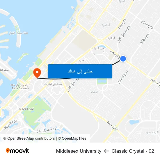Classic Crystal - 02 to Middlesex University map