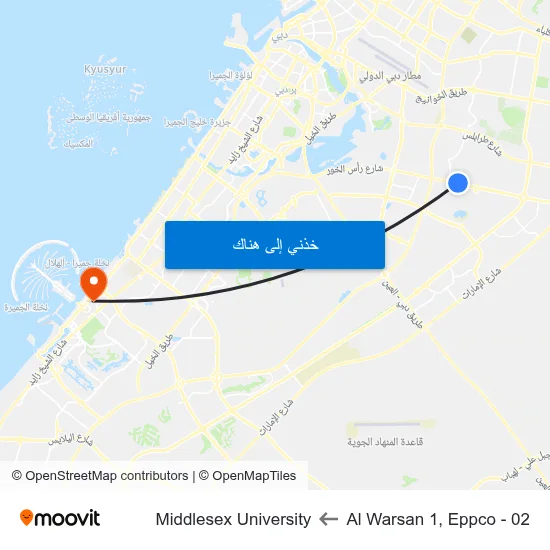 Al Warsan 1, Eppco - 02 to Middlesex University map